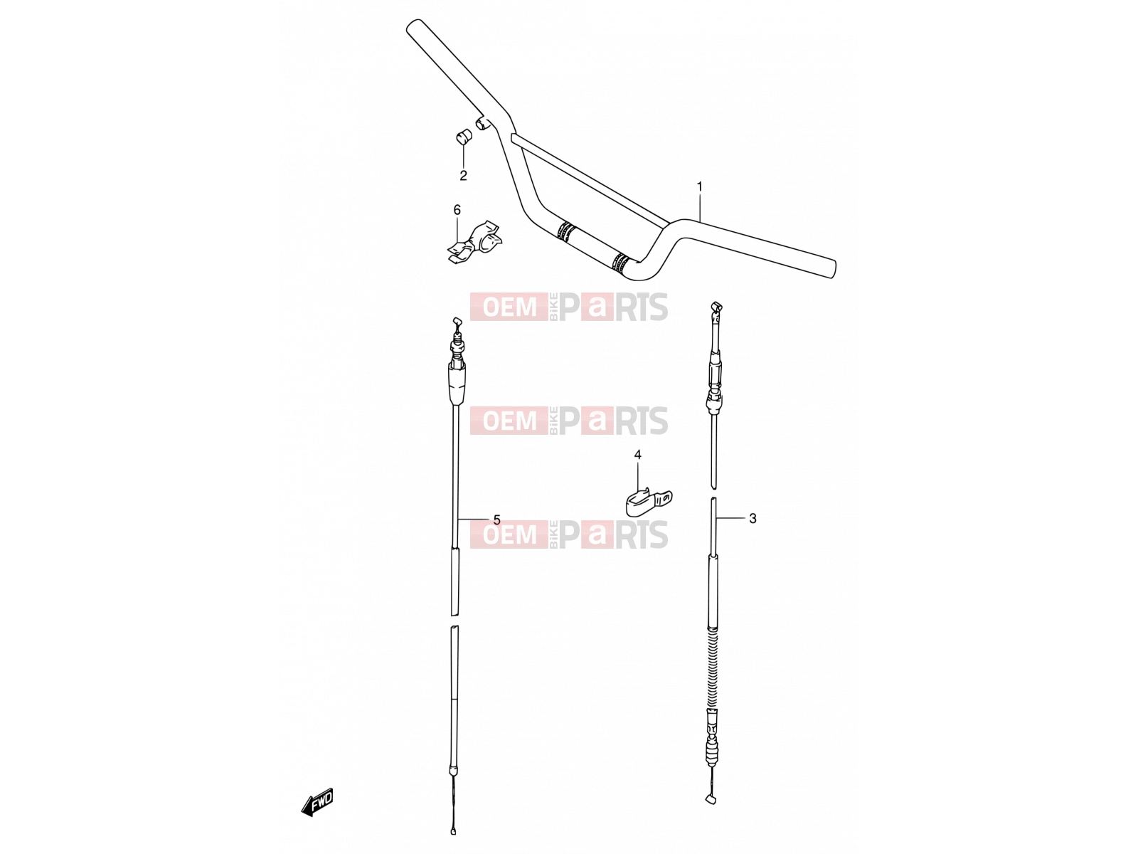 SUZUKI RM80 W (1998) (E24) 23 - HANDLEBAR - CABLE