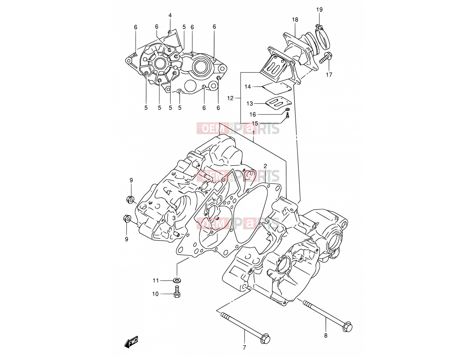 SUZUKI RM80 X (1999) (E24) 3 - CRANKCASE