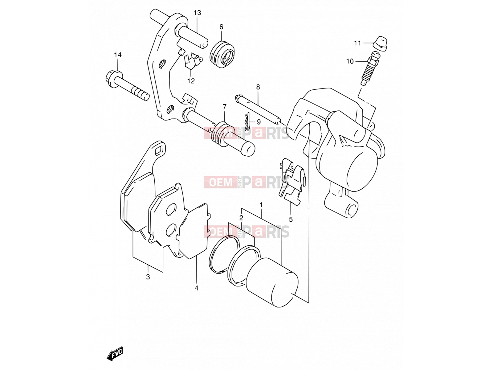 SUZUKI RM80 X (1999) (E24) 31 - FRONT CALIPER
