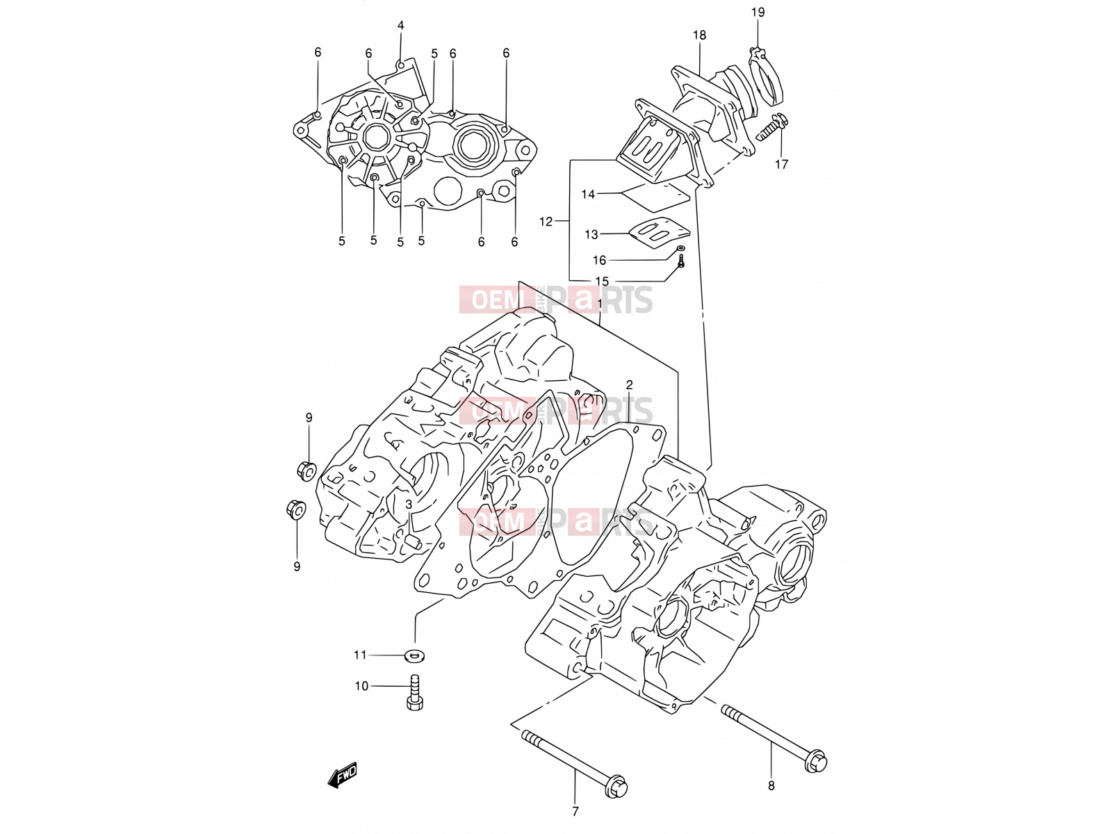 SUZUKI RM80 T (1996) (E03,E28,E33) 3 - CRANKCASE