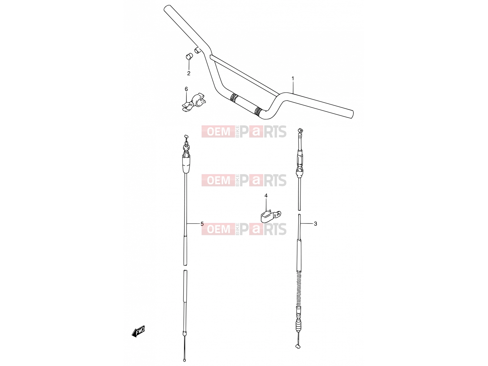 SUZUKI RM80 T (1996) (E03,E28,E33) 23 - HANDLEBAR - CABLE
