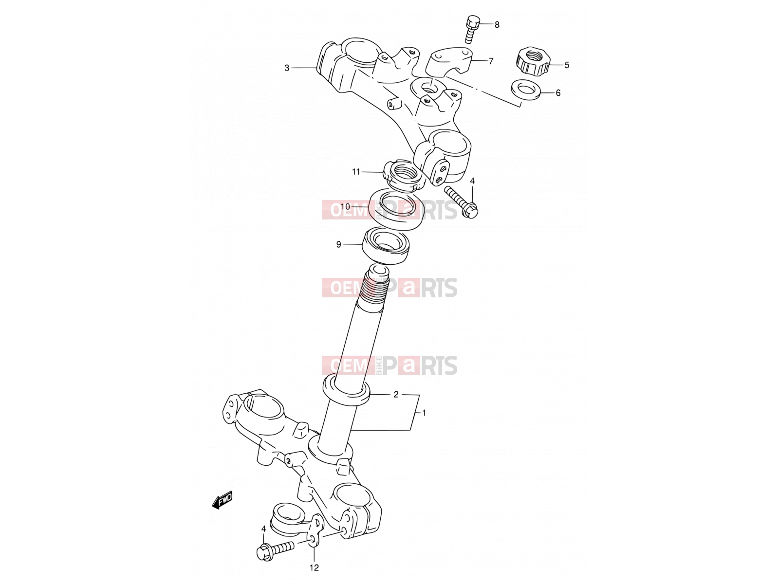 SUZUKI RM80 V (1997) (E03,E28,E33) 29 - STEERING STEM