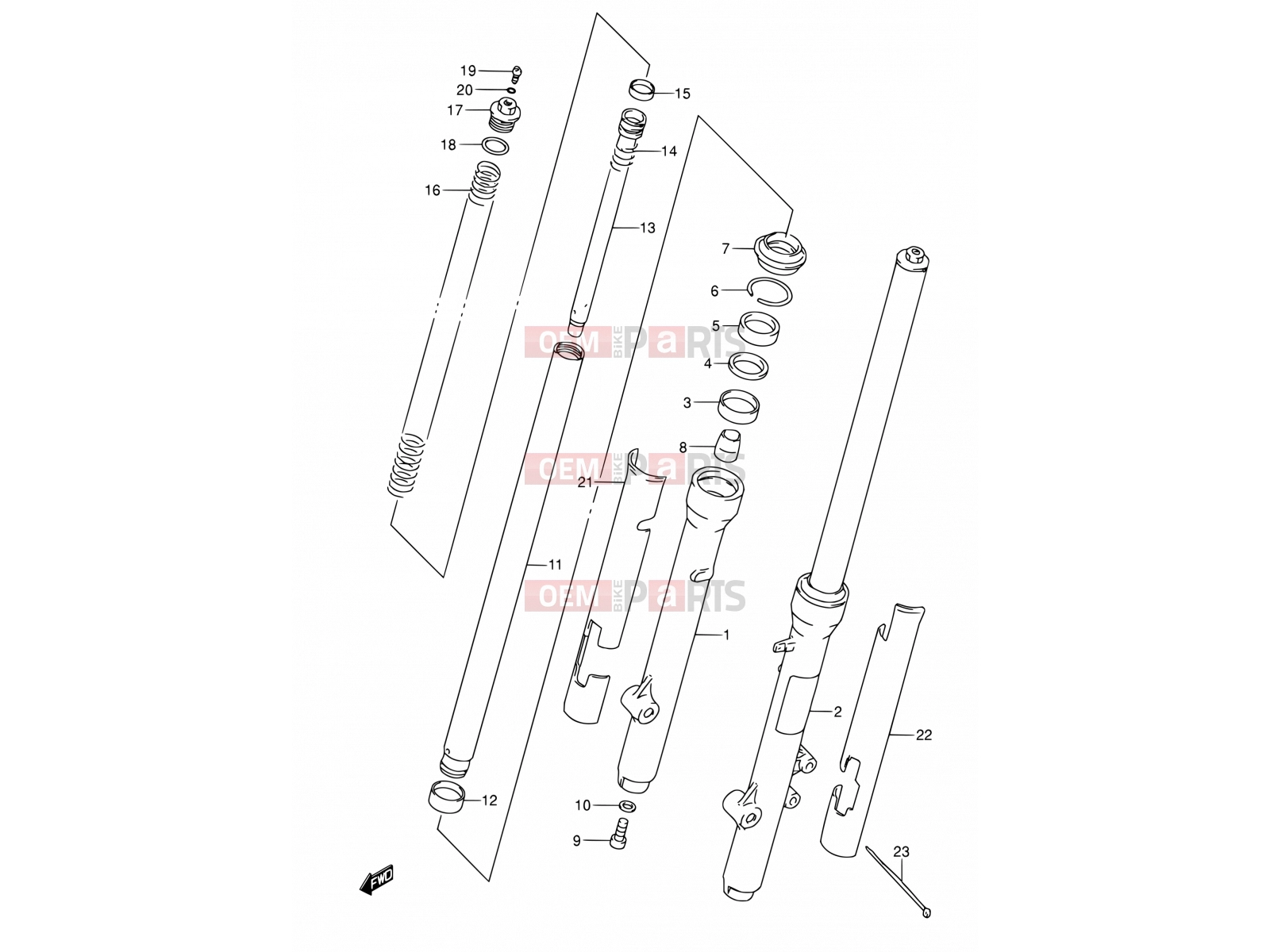 SUZUKI RM80 W (1998) (E03,E28,E33) 28 - FRONT DAMPER