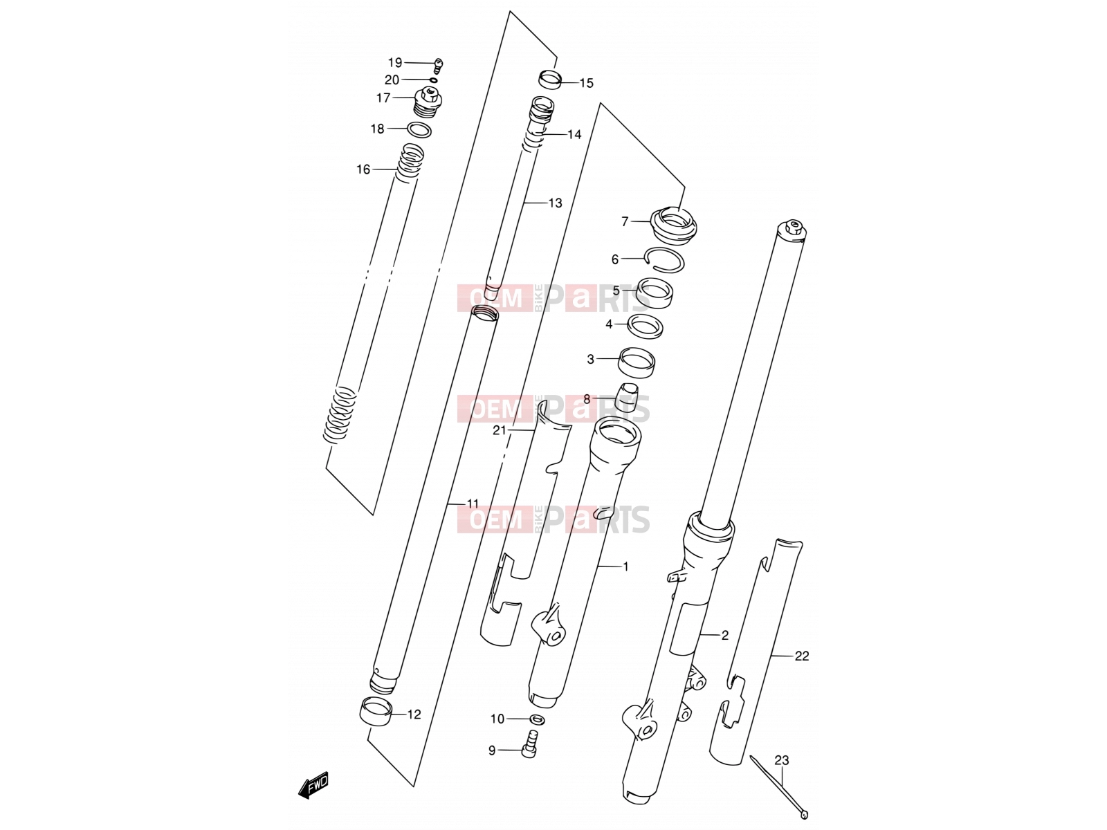SUZUKI RM80 K1 (2001) 28 - FRONT FORK DAMPER