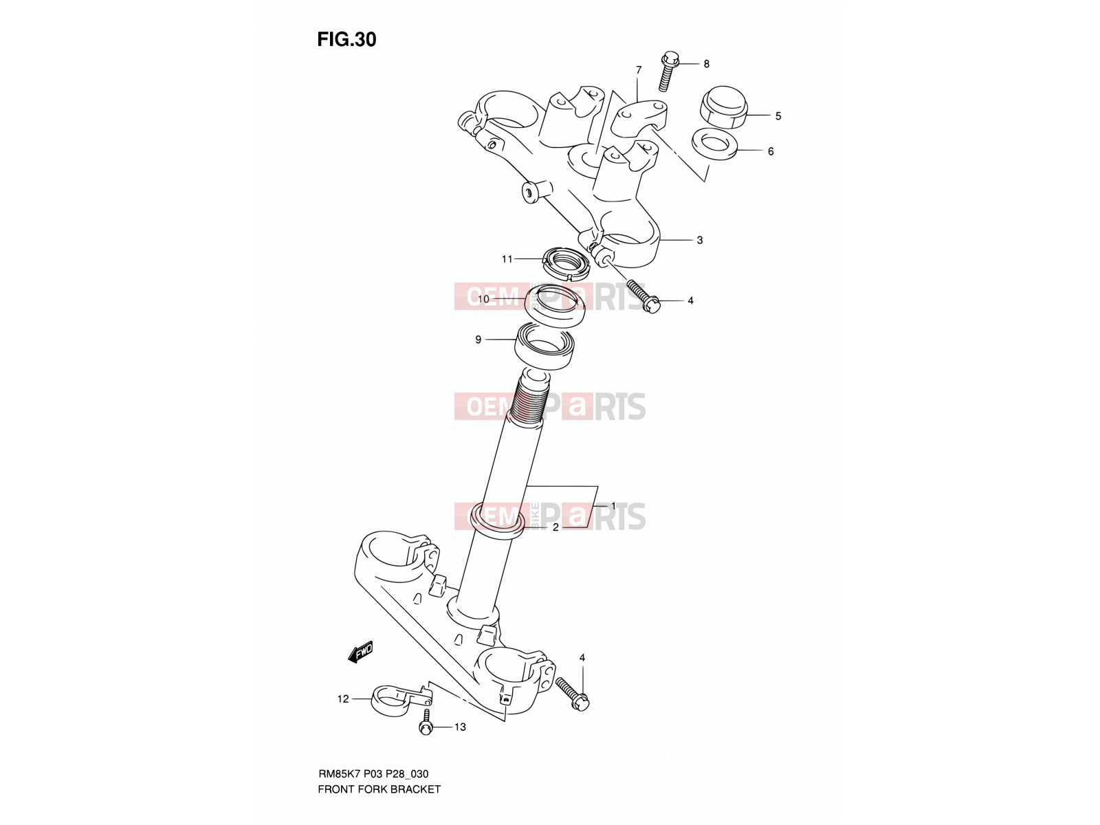 SUZUKI RM85 K9 (2009) (P03,P28) 30 - FRONT FORK BRACKET