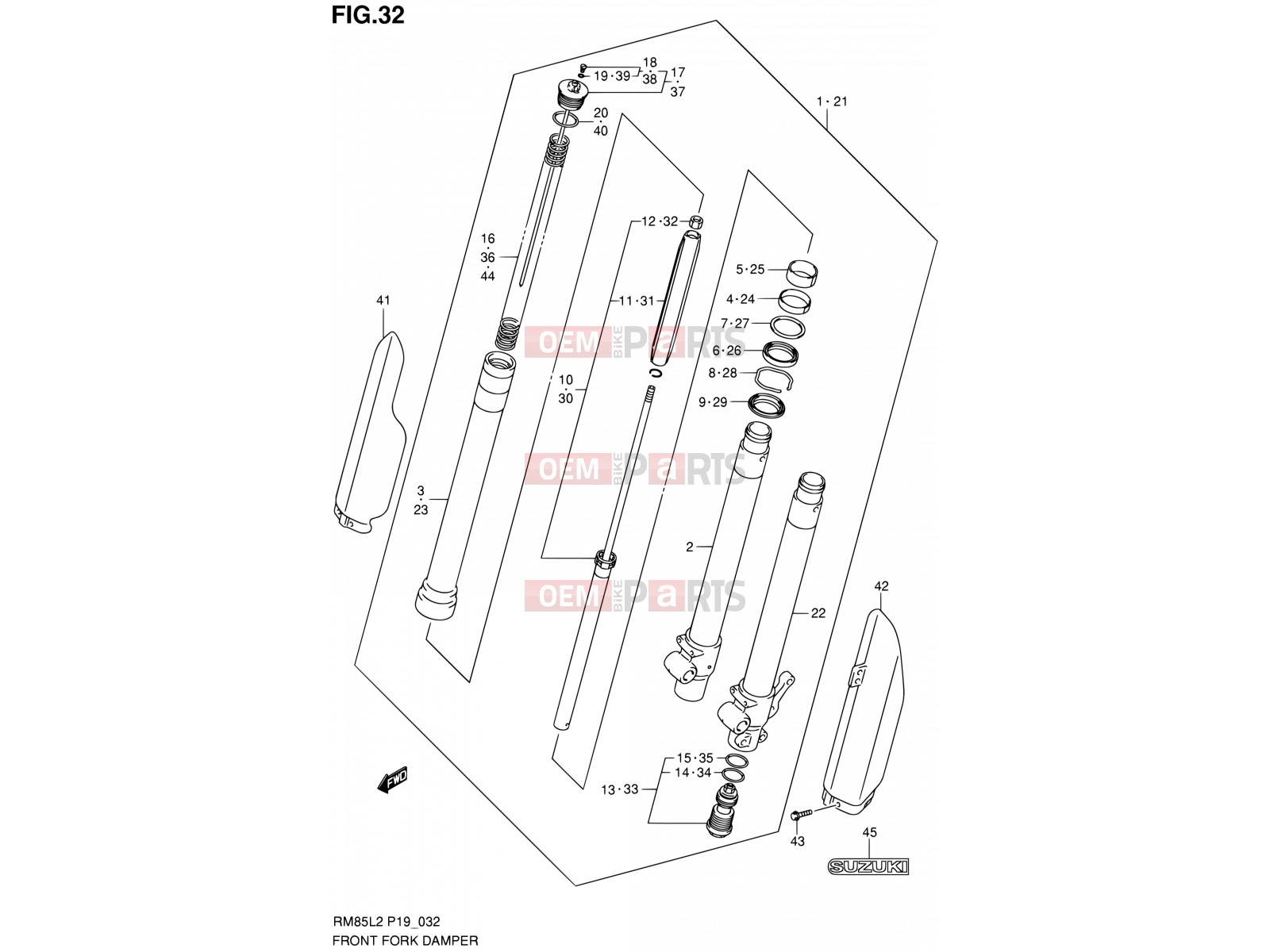 SUZUKI RM85L L2 (2012) 32 - FRONT FORK DAMPER