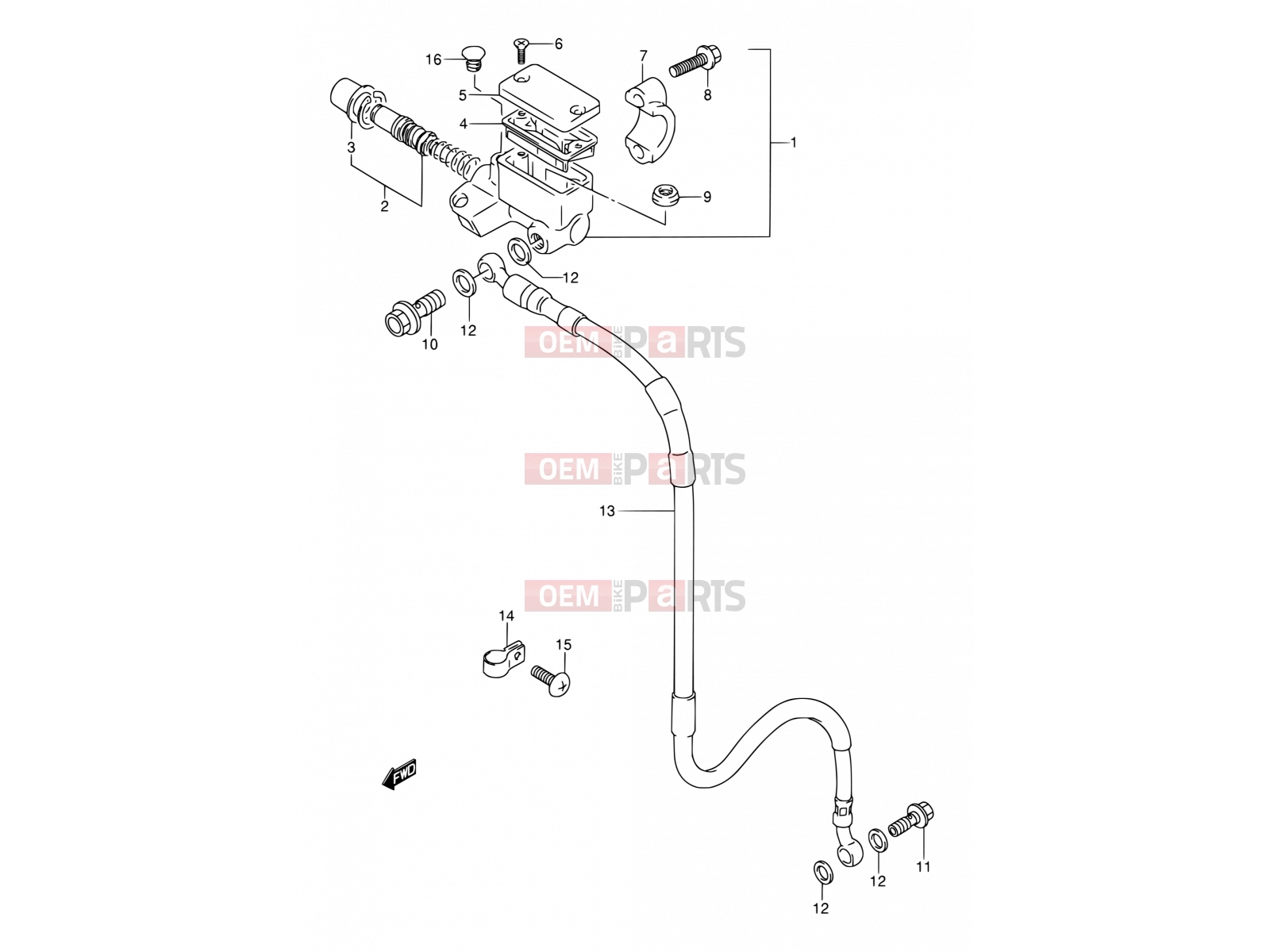 SUZUKI RMX250 M (1991) (E01) 36A - FRONT MASTER CYLINDER (MODEL T E01)