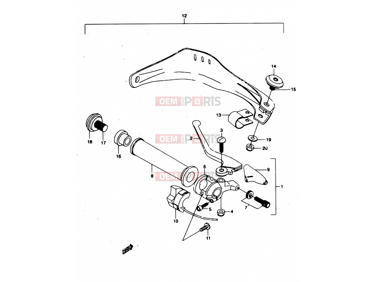 SUZUKI RMX50 T (1996) 36 - LEFT HANDLE SWITCH