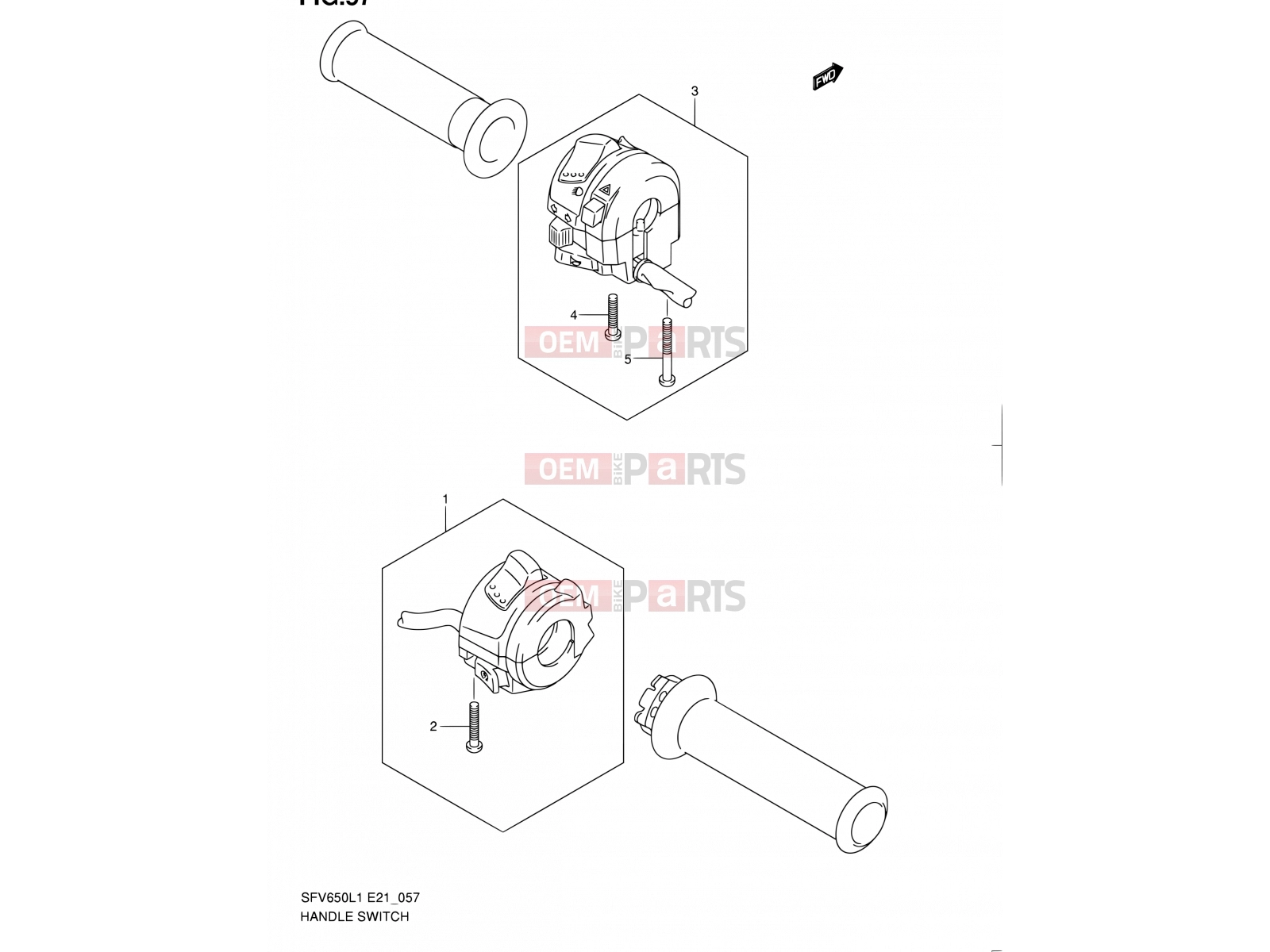 SUZUKI SFV650 L1 (2011) Gladius (E21) 57 - HANDLE SWITCH