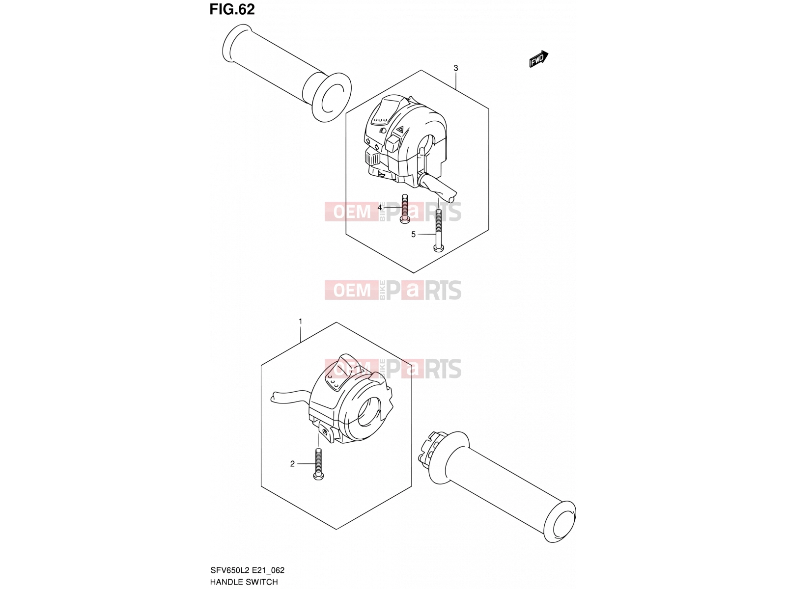 SUZUKI SFV650 L2 (2012) Gladius (E21) 62 - HANDLE SWITCH