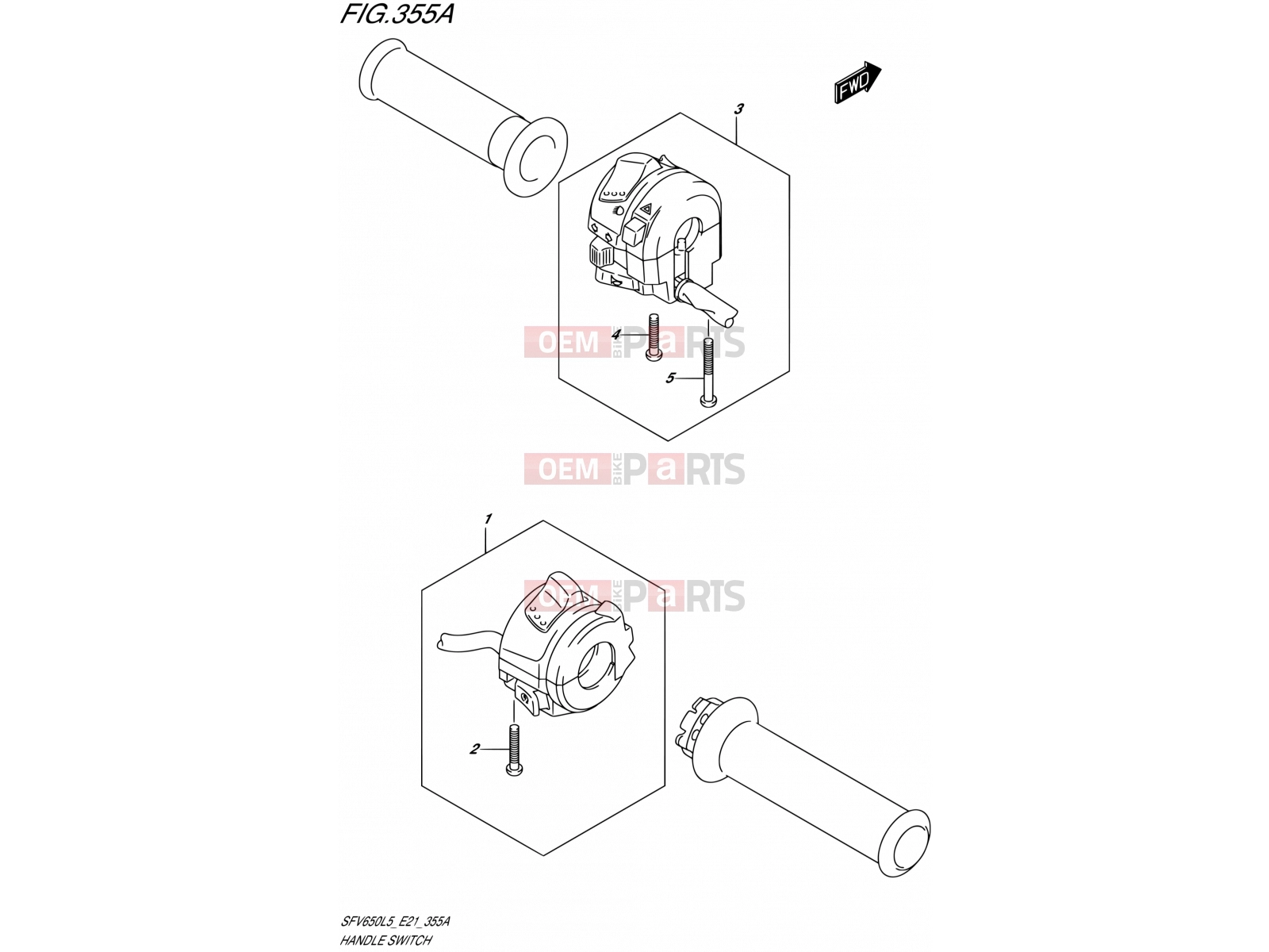 SUZUKI SFV650 L5 (2015) Gladius (E21) 355A - HANDLE SWITCH