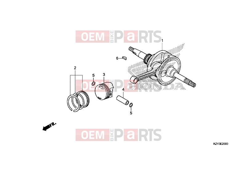 HONDA PCX150 (WW150E) 2014 E-20 CRANKSHAFT / PISTON