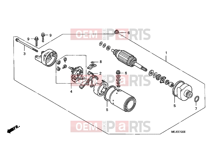 HONDA CB1300A7 CB1300 Super Four ABS 2007 E-12 STARTER ENGINE