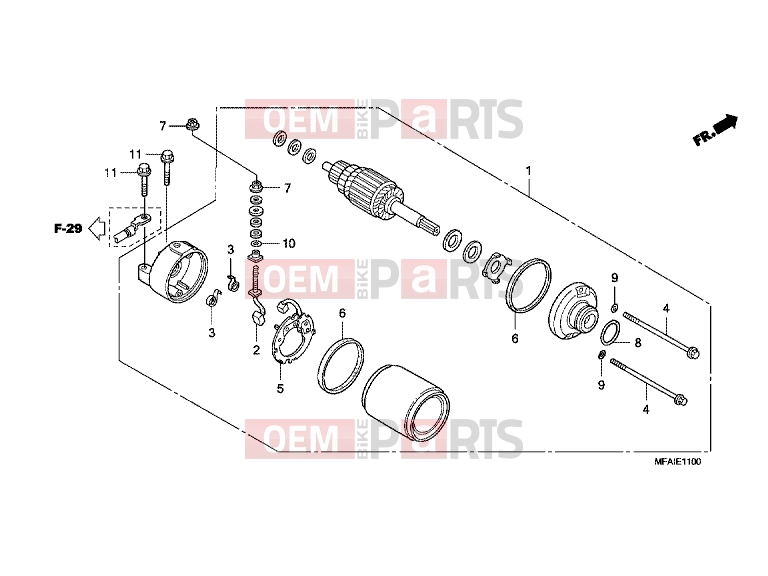 HONDA CBF10008 CBF1000 2008 E-11 STARTER ENGINE