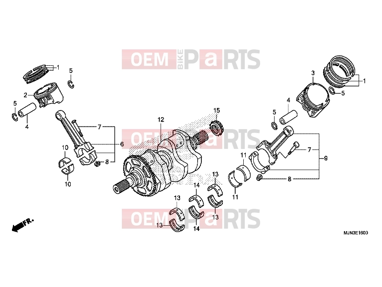 HONDA CTX1300AE CTX1300A 2014 E-16 CRANKSHAFT / PISTON