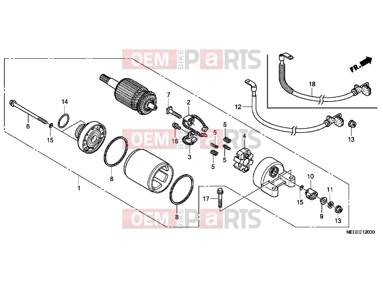 HONDA VT750C8 Shadow 2008 E-12 STARTER ENGINE