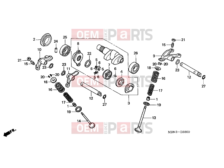 HONDA XR650R3 XR650R 2003 E-3 CAMSHAFT / VALVE