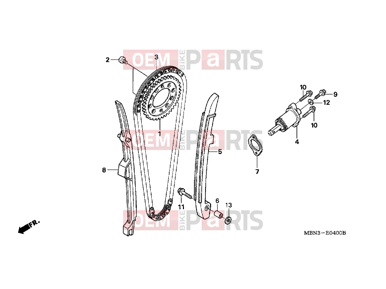 HONDA XR650R3 XR650R 2003 E-4 TIMING CHAIN ​​/ TENSIONER