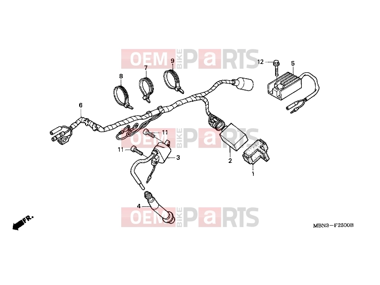 HONDA XR650R3 XR650R 2003 F-25 WIRING HARNESS (CM)