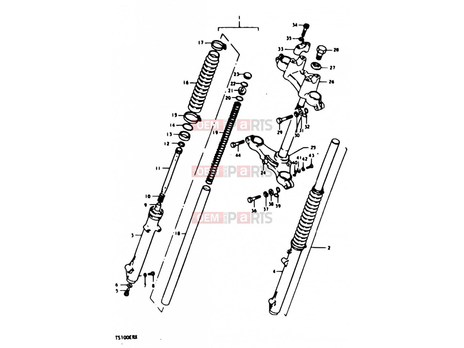 SUZUKI TS100ER T (1996) 42 - FRONT FORK