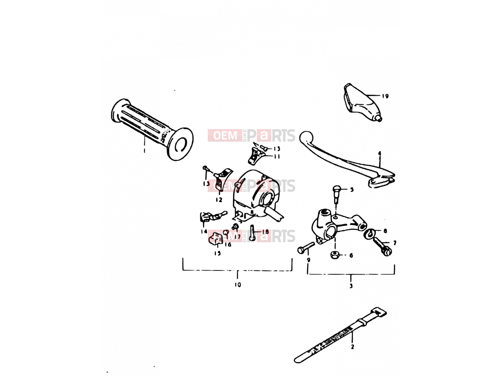 SUZUKI TS125ER N (1992) 36 - LEFT HANDLE SWITCH