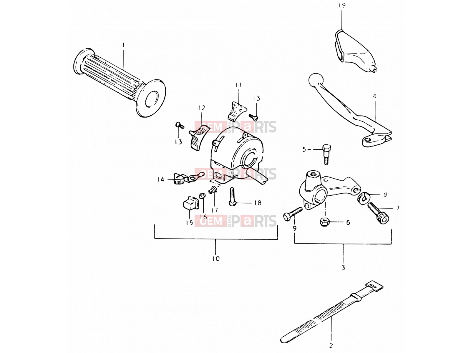SUZUKI TS125ER T (1996) 73 - LEFT HANDLE SWITCH (E22)