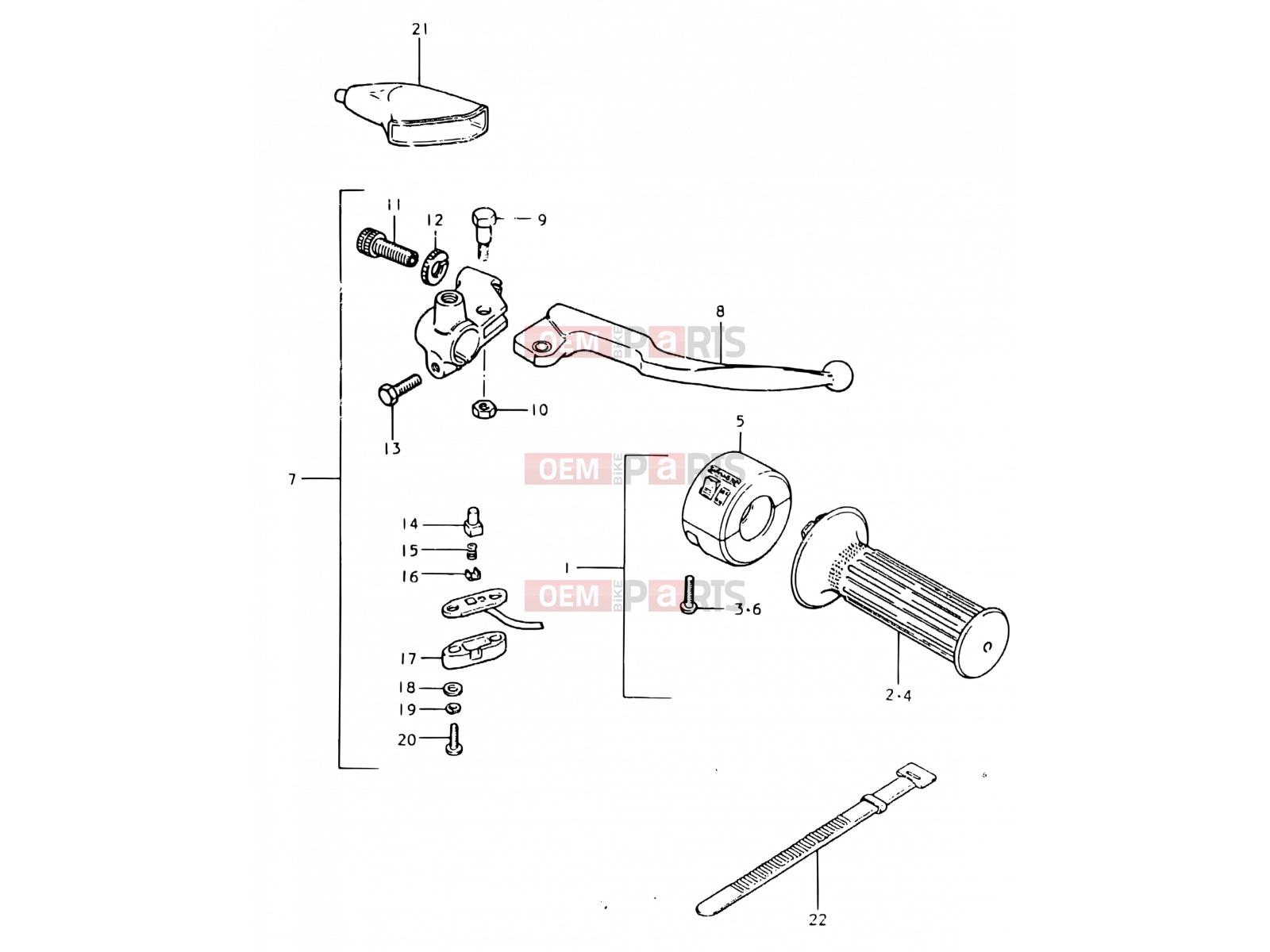 SUZUKI TS125ER X (1999) 69 - RIGHT HANDLE SWITCH (E24, E26)