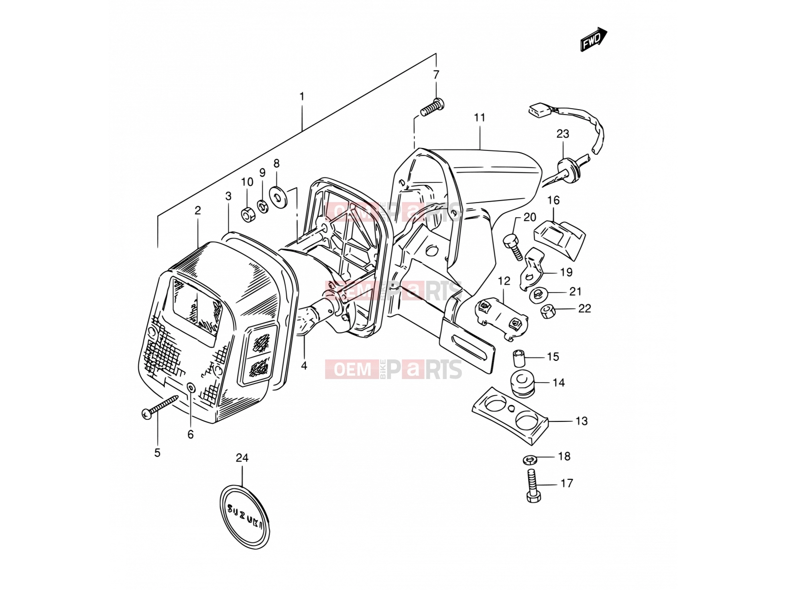 SUZUKI TS125ER L (1990) 30 - REAR COMBINATION LAMP (E02, E04, E15, E21)