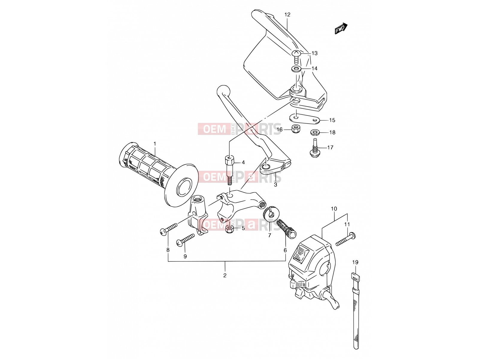 SUZUKI TS125R M (1991) 42 - LEFT HANDLE SWITCH
