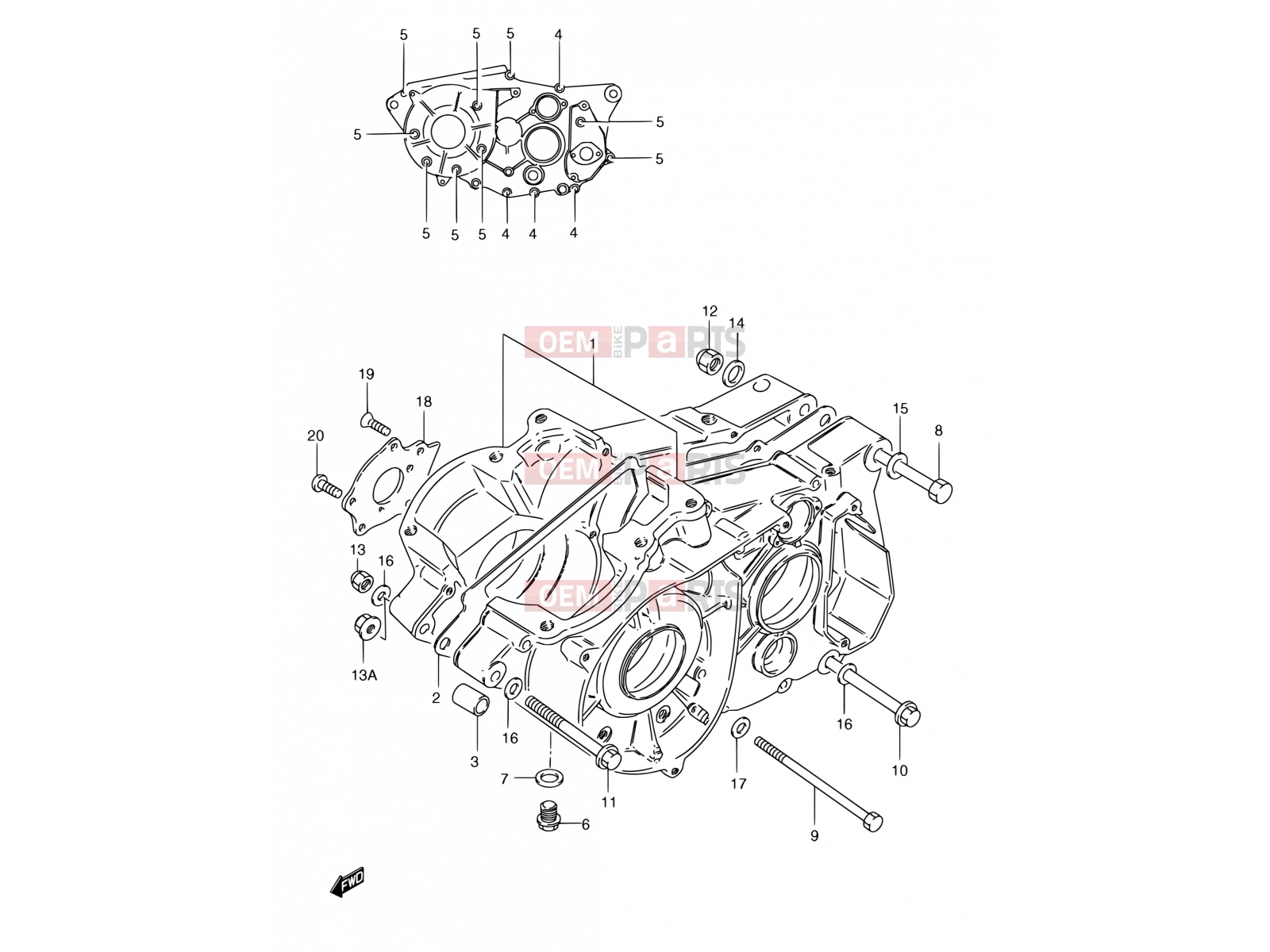 SUZUKI TS185ERC V (1997) 2 - CRANKCASE