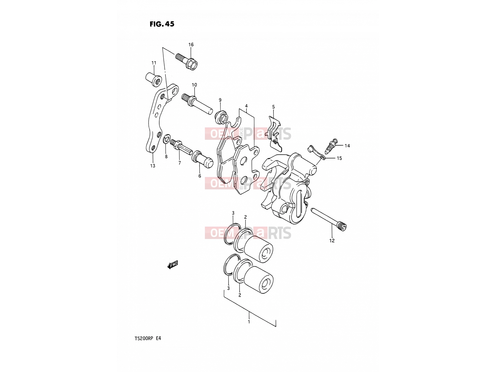 SUZUKI TS200R M (1991) (E02,E04,E24) 45 - FRONT CALIPER