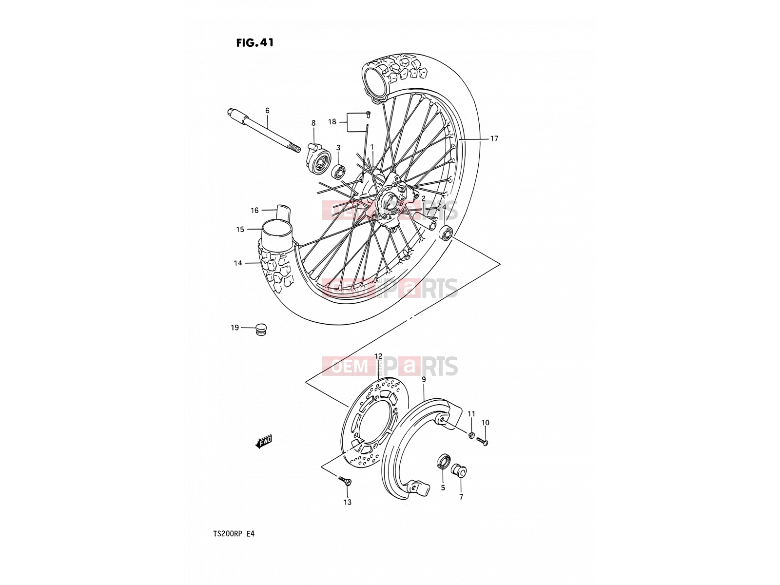 SUZUKI TS200R N (1992) (E02,E04,E24) 41 - FRONT WHEEL (E24)