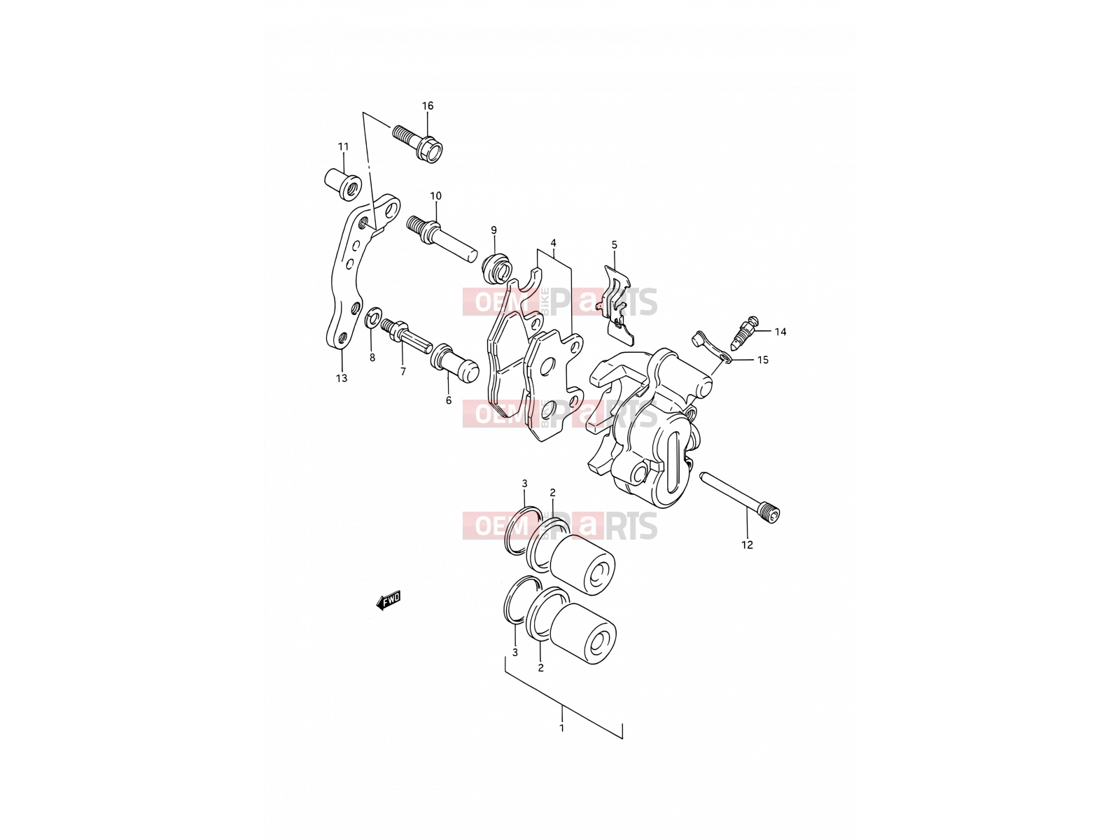 SUZUKI TS200R P (1993) (E03,E28,E33) 41 - FRONT CALIPER