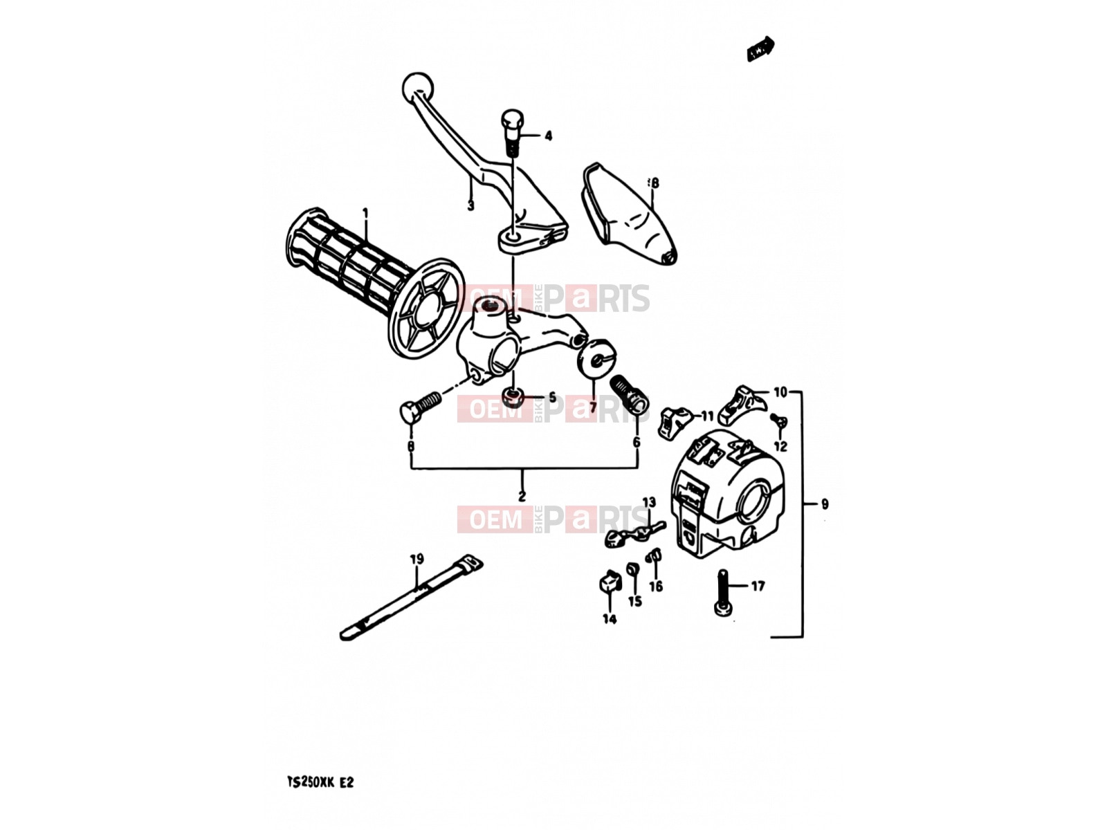 SUZUKI TS250X E (1984) 50 - LEFT HANDLE SWITCH (MODEL E,MODEL G E17,E18,E22)