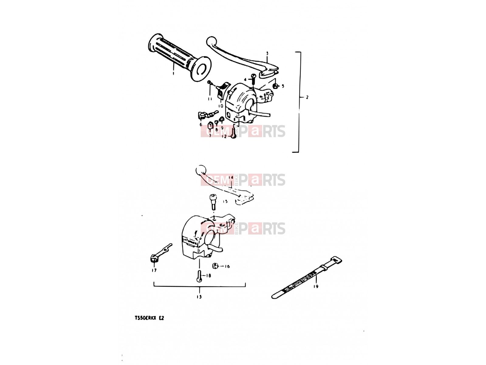 SUZUKI TS50ERK T (1996) 62 - LEFT HANDLE SWITCH