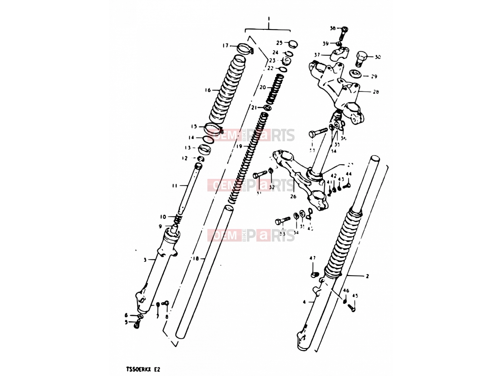 SUZUKI TS50ERKD X (1999) 51 - FRONT FORK