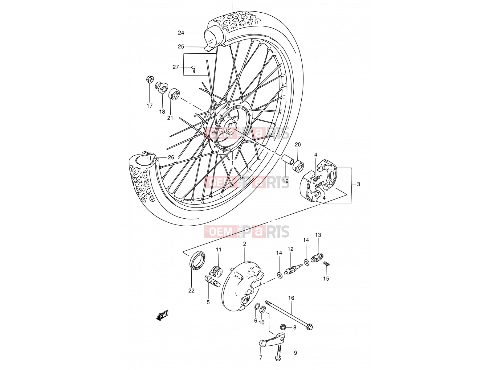 SUZUKI TS50XK E (1984) 34 - FRONT WHEEL