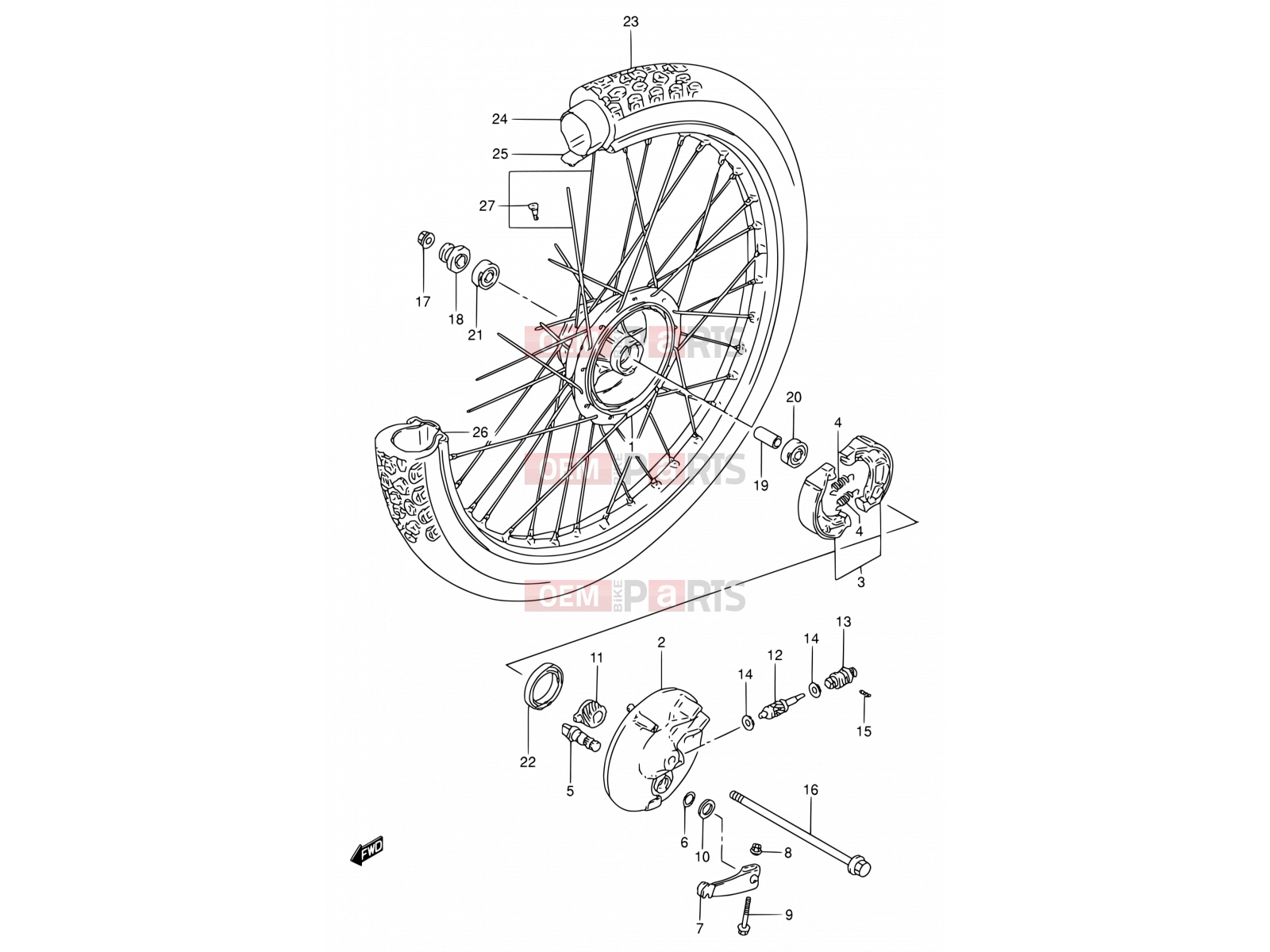 SUZUKI TS50W E (1984) 44 - FRONT WHEEL