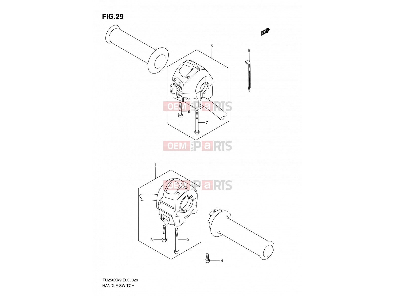 SUZUKI TU250X L0 (2010) 29 - HANDLE SWITCH