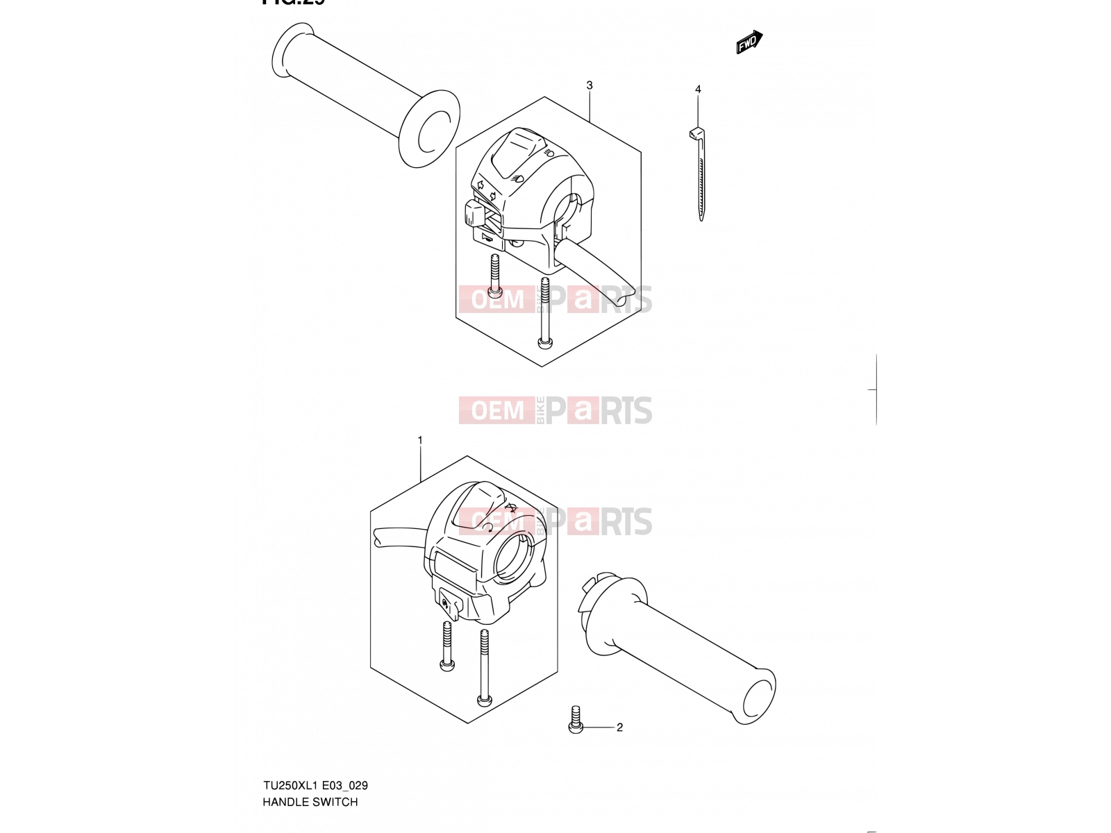 SUZUKI TU250X L1 (2011) (E03,E33) 29 - HANDLE SWITCH