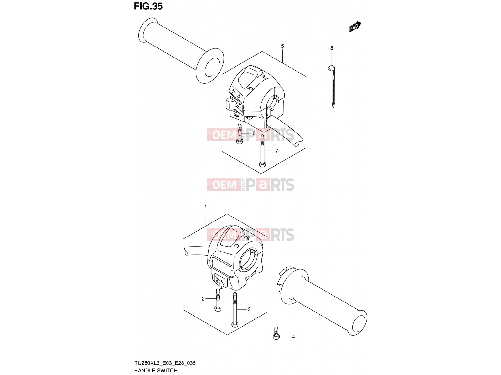SUZUKI TU250X L3 (2013) (E03,E28,E33) 35 - HANDLE SWITCH