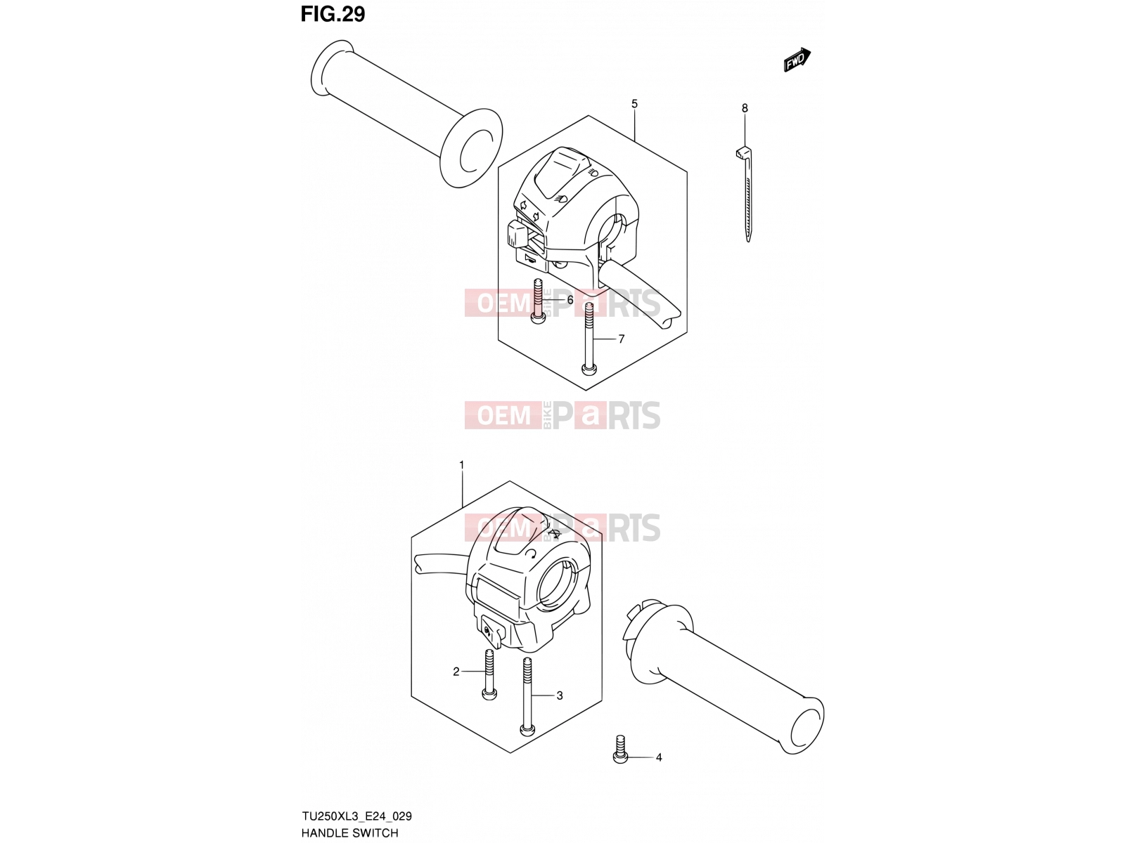 SUZUKI TU250X L3 (2013) (E24) 29 - HANDLE SWITCH