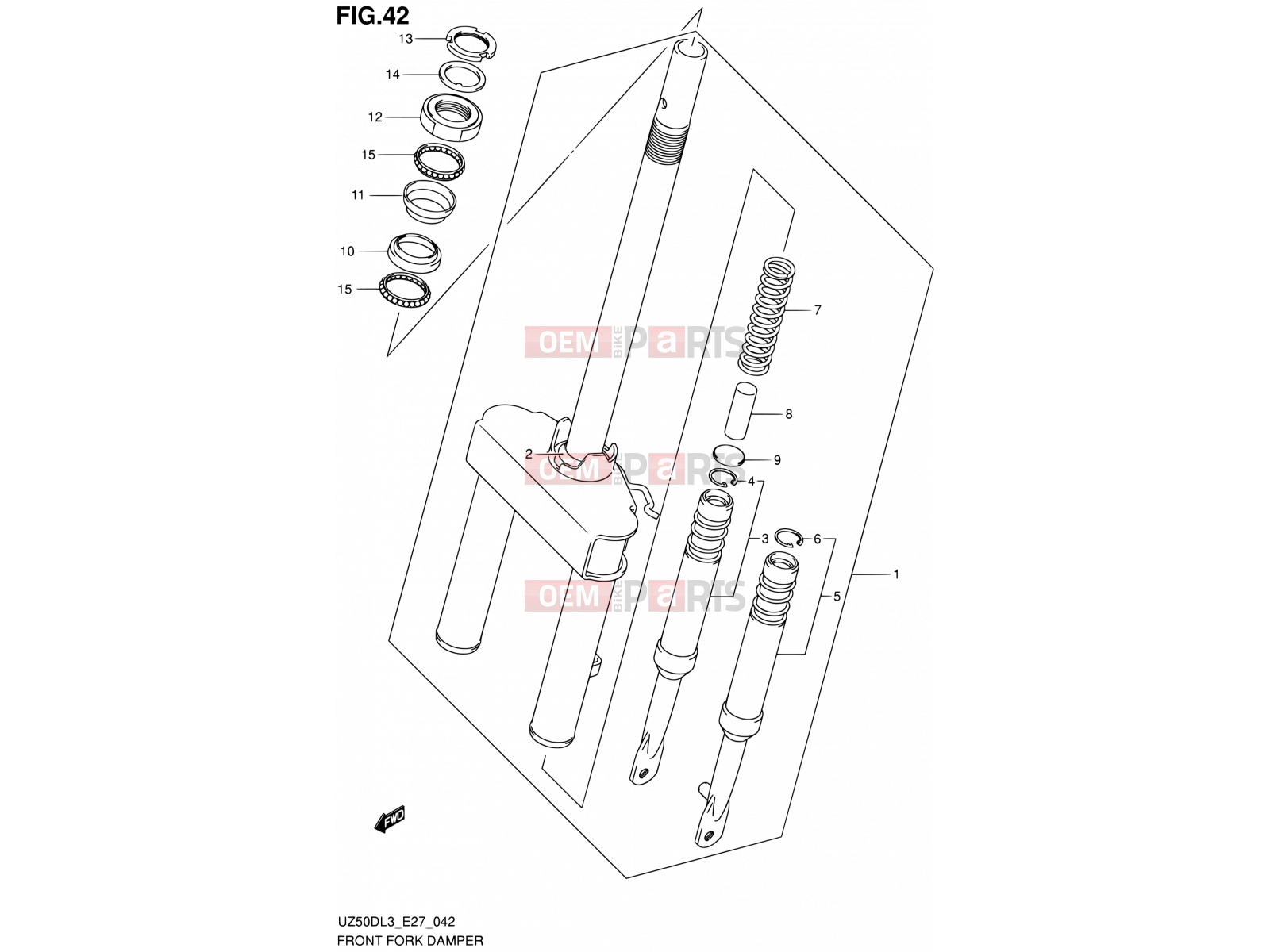 SUZUKI UZ50D L3 (2013) Lets (E27) 42 - FRONT FORK