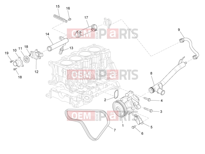 VEHICULE COMERCIALE PIAGGIO Benzina/GPL/Metano Maxi Porter MAXXI Multitech E4 2010 - E5 2013 - E5+ 2014 ENGINE » COOLER PUMP