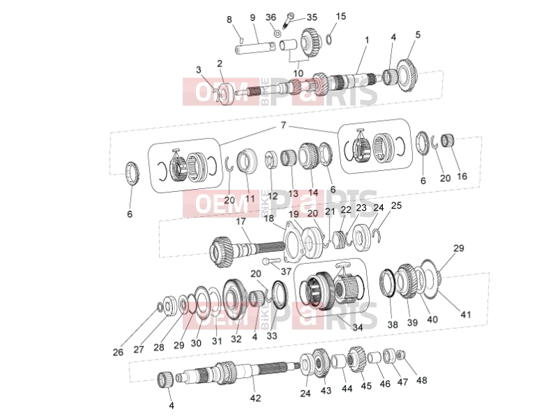 VEHICULE COMERCIALE PIAGGIO Benzina/GPL/Metano Maxi Porter MAXXI Multitech E4 2010 - E5 2013 - E5+ 2014 ENGINE » GEAR-BOX COMPONENTS