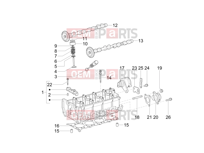 VEHICULE COMERCIALE PIAGGIO Benzina/GPL/Metano Maxi Porter MAXXI Multitech E4 2010 - E5 2013 - E5+ 2014 ENGINE » HEAD UNIT - VALVE