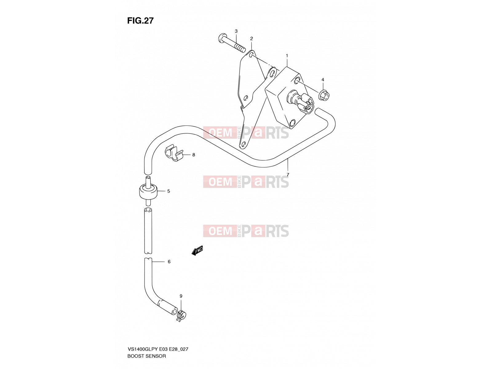 SUZUKI VS1400GLP X (1999) Intruder (E03,E28,E33) 27 - BOOST SENSOR