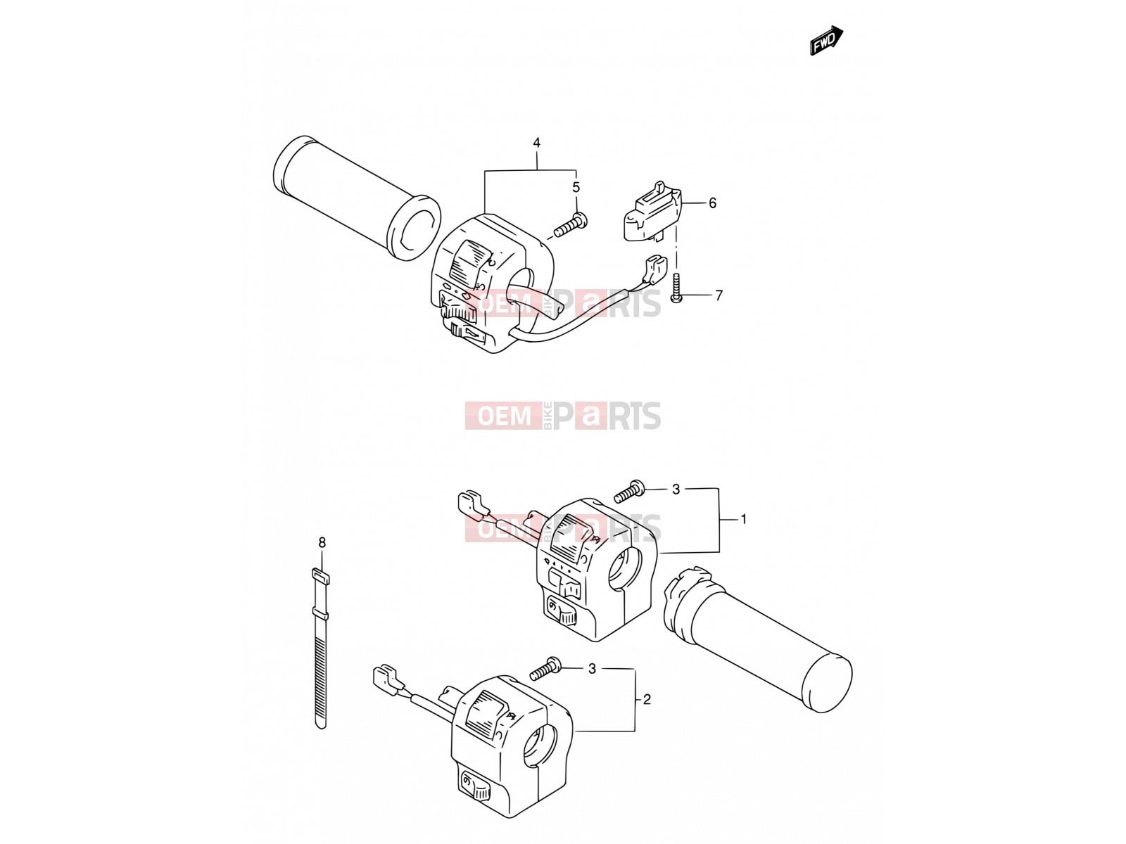 SUZUKI VS1400GLP Y (2000) Intruder (E02) 33 - HANDLE SWITCH