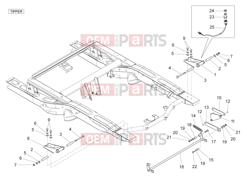 VEHICULE COMERCIALE PIAGGIO Benzina/GPL/Metano Standard Porter Multitech E4 2010 - E5 2013 - E5+ 2014 FRAME - PLASTIC PARTS - COACHWORK » LOADING BOX COMPONENTS