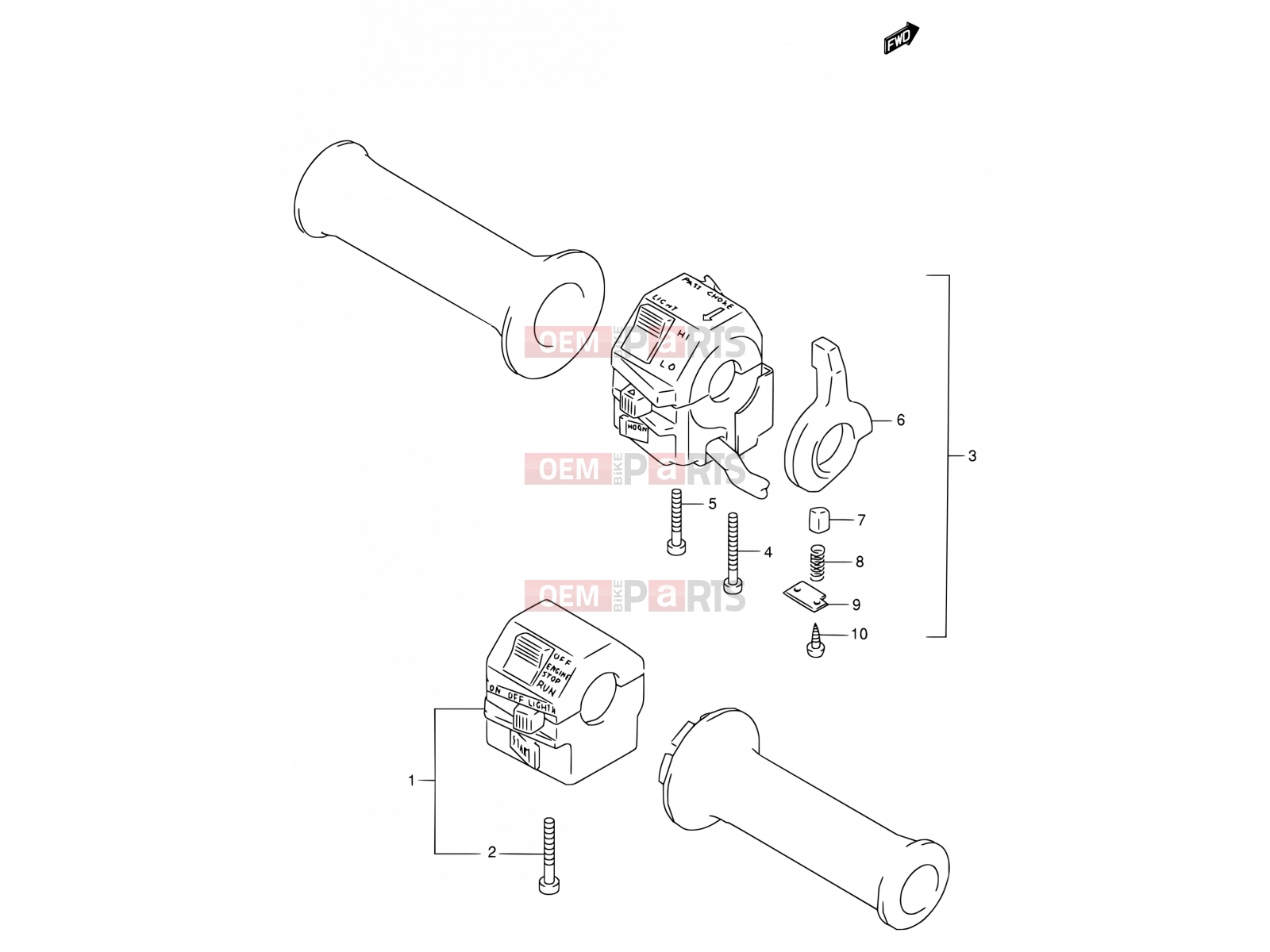 SUZUKI VX800 / VX800U L (1990) 33 - HANDLE SWITCH